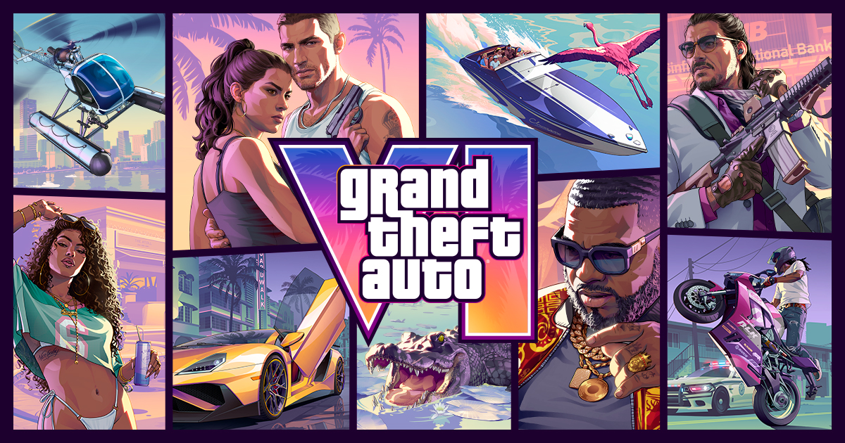 Arte oficial de compartilhamento de Grand Theft Auto VI.